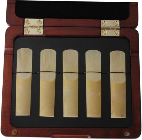 Ciieeo 5pcs Oboe Reed Case with Hygrometer, Saxophone and Oboe Reed Storage Holder Box Amber Color for Wind Instrument Accessories in Kuwait