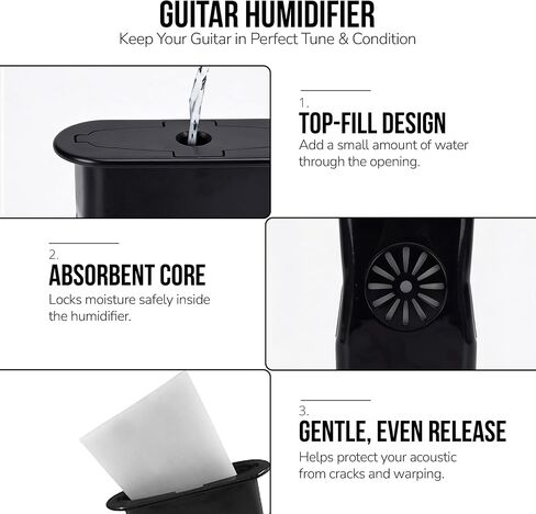 Acoustic Guitar Accessories Kit – Complete Starter Bundle with USB Rechargeable Tuner, Capo, Denim Strap, Strings, Picks, Winder & Humidifier | Guitar Gift for Beginners | Drifter Supply Co. in Kuwait