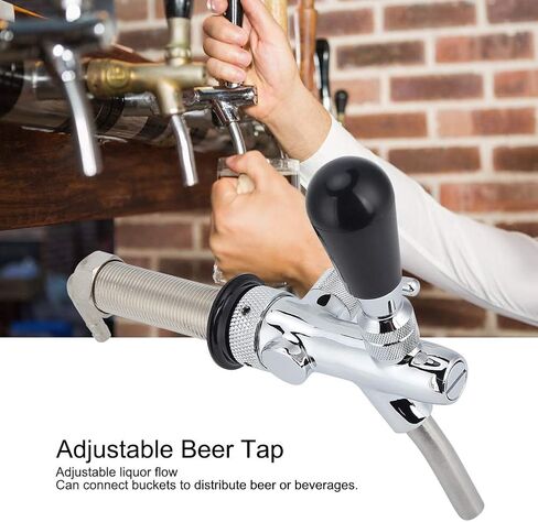 G5/8in Thread Long Shank Adjustable Draft, Beer Faucet Tap, Dispenser Wine Tools for Home Brewing Accessories in Kuwait