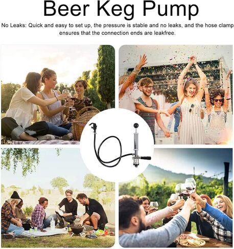 Beer Keg Pump, Beer Keg Tap Keg Hand Pump, Stainless Steel Beer Quick Keg Tap Pump S Type Dispenser for Picnic Party Wedding in Kuwait