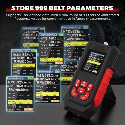 Belt Tension Tester Digital Ultrasonic Meter, High Precision Handheld Tension Gauge with 999 Sets Storage in Kuwait