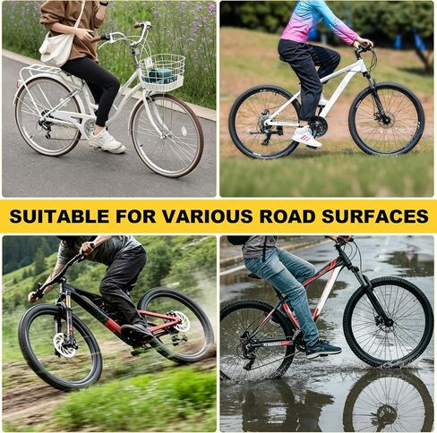 RUTU White 26x2.125 Bicycle Tires Foldable - 26 Inch Bike Tire(57-559) and Tube with AV Schrader Valve - Installation and Removal Tools Compatible with MTB Off-Road Bike in Kuwait