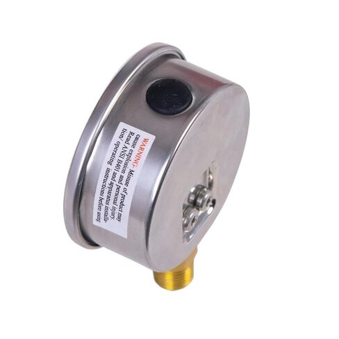 1pc 2" Glycerine-Filled Compound Pressure Gauge, 1/4" NPT Lower Mount, 30inHg to 600 PSI/Bar, Dual Scale, Shockproof,(0-100 psi 0-7 bar) in Kuwait