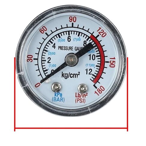ضاغط الهواء هوائي قياس ضغط السوائل الهيدروليكية 0-12Bar / 0-180PSI فراغ مقياس الضغط الهاتفي مقياس مزدوج الطلب in Kuwait