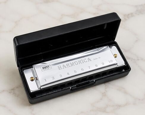10 Hole Harmonica with Case, Beginner Mouth Organ, Copper Reed Resin Comb Musical Instrument for Students, Practice, Learning and Recreation in Kuwait