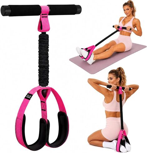 Upgraded Pedal Resistance Band with Handles, 55LBS Multifunctional Soft Foot Pedal Exercise Bands with Handles for Core, Abs, Legs, Waist, Arms. Sit Up Workout Bands for Women Home Gym. in Kuwait