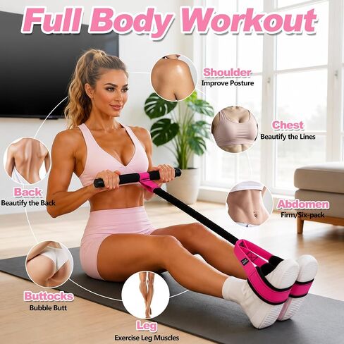 Upgraded Pedal Resistance Band with Handles, 55LBS Multifunctional Soft Foot Pedal Exercise Bands with Handles for Core, Abs, Legs, Waist, Arms. Sit Up Workout Bands for Women Home Gym. in Kuwait