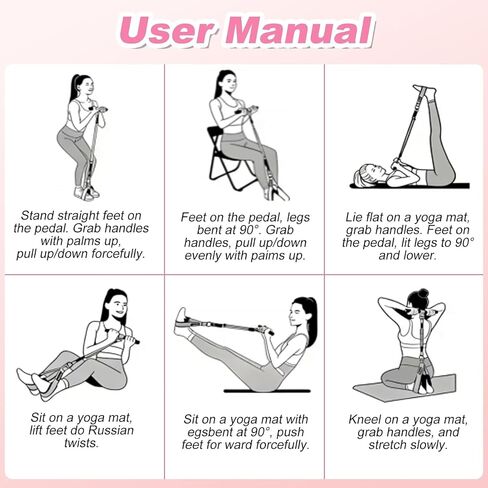Upgraded Pedal Resistance Band with Handles, 55LBS Multifunctional Soft Foot Pedal Exercise Bands with Handles for Core, Abs, Legs, Waist, Arms. Sit Up Workout Bands for Women Home Gym. in Kuwait