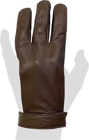 DWC Three Finger Archery Gloves (Medium) | Ambidextrous Design, Soft Doeskin Leather, Adjustable Velcro® Closure, For Archery, Target Practice, & Bowhunting in Saudi Arabia
