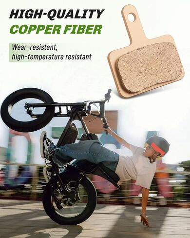 Sintered E-Bike Brake Pads Fit for Macfox X1S/Macfox M16 Electric Dirt Bike, Fit for Fat Tire E-Bike Accessories, Rear Front Disc Brake Pad with Spring Clip Pin, Copper, 2PCS in Kuwait