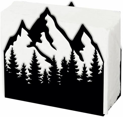 SUPERDANT Forest Napkin Stand Metal Tissue Holder Organizer Mountain Trees Paper Napkins Holders for Kitchen Serviette Holder Dispenser Home Dining Room Dinner Party Modern Table Decoration Gifts in Kuwait