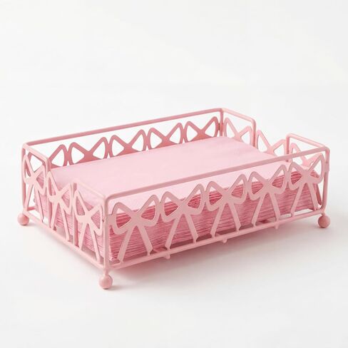 صينية رف مناشف الضيوف من Hushee Pink Bow، مناسبة للحمام - رف تخزين المناشف للاستعمال مرة واحدة، ملحقات الحمام للديكور الحديث، للضيوف لاستخدامها وتزيينها in Kuwait