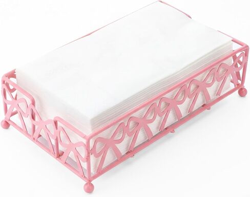 صينية رف مناشف الضيوف من Hushee Pink Bow، مناسبة للحمام - رف تخزين المناشف للاستعمال مرة واحدة، ملحقات الحمام للديكور الحديث، للضيوف لاستخدامها وتزيينها in Kuwait