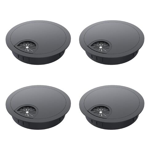 4 Pack Desk Grommet 2-1/8 Inch 53mm, Zinc Alloy Computer Desk Wire Hole Cover, Office Desktop Cord Cable Hole Metal Ring, Black in Kuwait