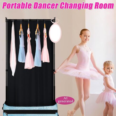 Privacy Curtain for Dance Bag with Rack, Portable Dance Changing Room Competition Dance Bag Curtain, Dancer Backstage Privacy Changing Screen for Dance Suitcase Rolling Dance Garment Bag Accessories in Saudi Arabia