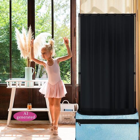 Privacy Curtain for Dance Bag with Rack, Portable Dance Changing Room Competition Dance Bag Curtain, Dancer Backstage Privacy Changing Screen for Dance Suitcase Rolling Dance Garment Bag Accessories in Saudi Arabia