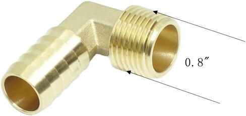 1 قطعة خرطوم نحاسي تركيب 90 درجة الكوع محول 5/8 "بارب x 1/2 NPT ذكر الأنابيب in Kuwait