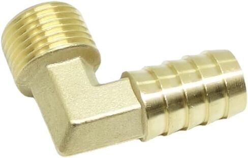 1 قطعة خرطوم نحاسي تركيب 90 درجة الكوع محول 5/8 "بارب x 1/2 NPT ذكر الأنابيب in Kuwait