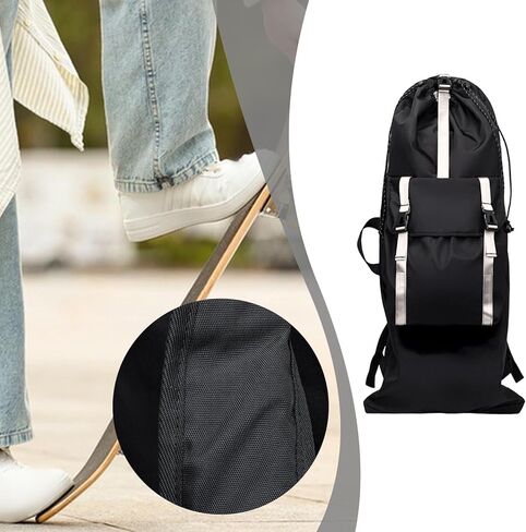 harayaa Skateboard Backpack Large Capacity Longboard Bag Shoulder Bag Organizer Waterproof Oxford Cloth Reflective Straps Suitable for Travel Outdoor Commutin in Kuwait