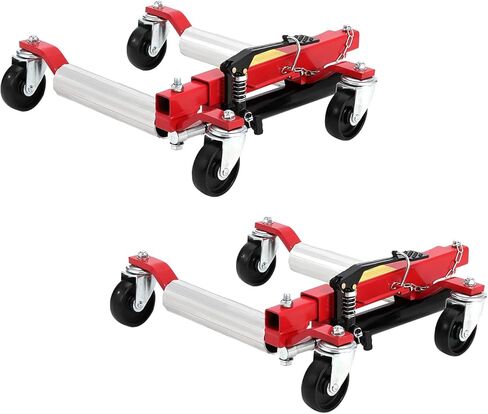 Car Wheel Dolly Jack Set, 1500LBS Capacity Wheel Dolly with Hydraulic Tire Jack & Aluminium Twin Rollers, Heavy Duty Rollers with Foot Pedal for Tire Auto Repair Moving - Set of 2 in Kuwait