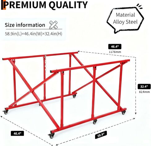 GarveeTech Foldable Truck Bed Cart - Heavy Duty 800 lbs Capacity Auto Parts Dolly w/6 Casters, Durable Steel Folding Transporter for Pickup Truck Storage & Workshop in Kuwait