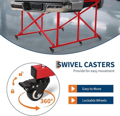 GarveeTech Foldable Truck Bed Cart - Heavy Duty 800 lbs Capacity Auto Parts Dolly w/6 Casters, Durable Steel Folding Transporter for Pickup Truck Storage & Workshop in Kuwait