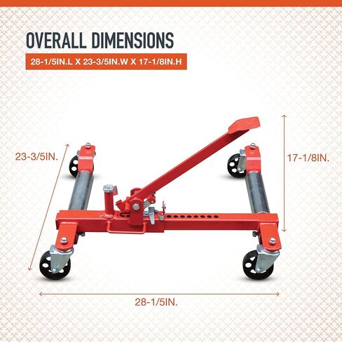 Ironton Heavy-Duty Mechanical Wheel Dolly - 1,250-Lb. Lift Capacity in Kuwait