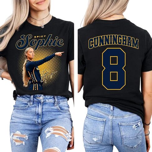 Sophie Cunningham Point Shirt Indiana Basketball #8 T-Shirt Men Women Printed 2 Sides Multicolor in Kuwait