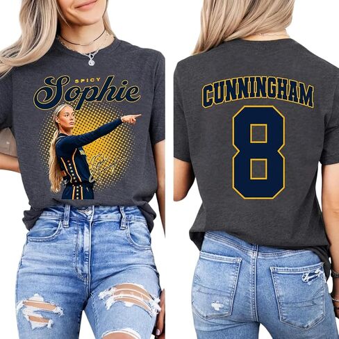 Sophie Cunningham Point Shirt Indiana Basketball #8 T-Shirt Men Women Printed 2 Sides Multicolor in Kuwait