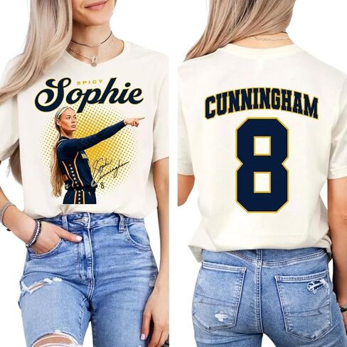 Sophie Cunningham Point Shirt Indiana Basketball #8 T-Shirt Men Women Printed 2 Sides Multicolor in Kuwait
