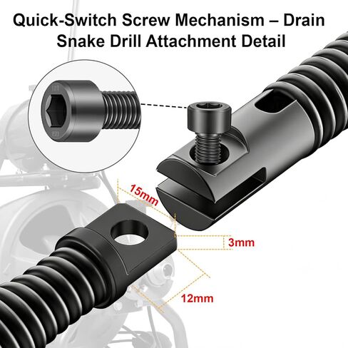 Drain Snake Drill Attachment, 9-Piece Root Cutter for Drain Cleaning, Manganese Steel – Compatible with 50-100FT AC Machines, for Pipe Clog Removal, Fits 5/16"-3/4" Cables in Kuwait