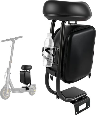 مقعد سكوتر كهربائي متوافق مع ملحق مقعد Segway Ninebot MAX G2 G65 MAX2 للبالغين مع حقيبة تخزين كبيرة سعة 10 لتر، وحامل أكواب، ووسادة من البولي يوريثان in Kuwait