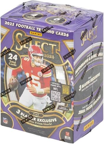 2025 Panini SELECT Football Series مختومة 24 بطاقة Blaster Box تتميز بـ 3 بطاقات BLASTER حصرية باللونين الأحمر والأزرق بالإضافة إلى بطاقات متوازية للصدمات in Kuwait