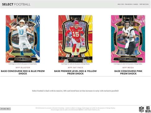 2025 Panini SELECT Football Series مختومة 24 بطاقة Blaster Box تتميز بـ 3 بطاقات BLASTER حصرية باللونين الأحمر والأزرق بالإضافة إلى بطاقات متوازية للصدمات in Kuwait