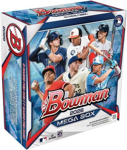 2026 Bowman Baseball - Mega Box - Topps Trading Cards - MLB - صنع في الولايات المتحدة الأمريكية - مختوم من المصنع in Kuwait