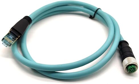 M12 4 Pin D Code أنثى إلى RJ45 Plug High Flex Cat7 كابل إيثرنت PVC الصناعي 1M in Kuwait