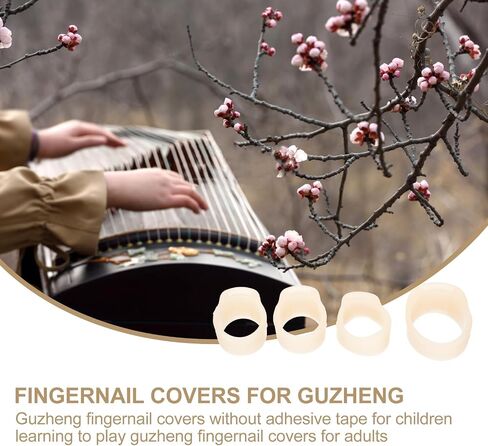 FRCOLOR مجموعتان من أغطية حماية الأظافر Guzheng من السيليكون لحماية أظافر الأصابع واليد اليمنى اليسرى للبالغين وإكسسوارات ممارسة اللعب Guzheng in Kuwait