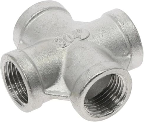 الفولاذ المقاوم للصدأ 304 1/8 "1/4" 3/8 "1/2" 3/4 "1" 1-1/4 "1-1/2" أنثى BSP تركيب الأنابيب 4 طريقة متساوية عبر موصل SS304(1/8") in Kuwait