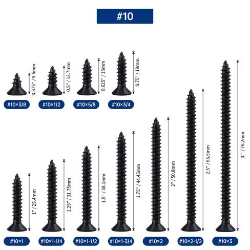 50 قطعة #10 × 1-3/4 بوصة سوداء 304 SS Torx براغي معدنية ذات رأس مسطح مع لقمة | تتضمن 50 مم S2 بت، 18-8 من الفولاذ المقاوم للصدأ، مطلي باللون الأسود، براغي ذات رأس غاطس ذات 6 شحمة in Kuwait