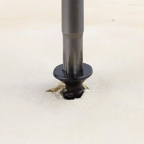 50 قطعة #10 × 1-3/4 بوصة سوداء 304 SS Torx براغي معدنية ذات رأس مسطح مع لقمة | تتضمن 50 مم S2 بت، 18-8 من الفولاذ المقاوم للصدأ، مطلي باللون الأسود، براغي ذات رأس غاطس ذات 6 شحمة in Kuwait