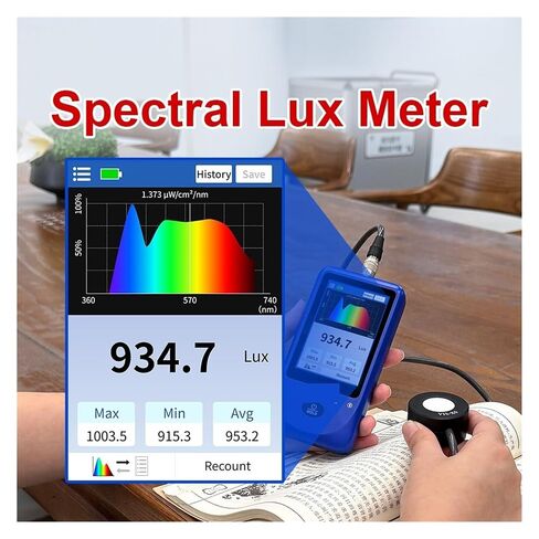 مقياس الطيف، LS335 مقياس الإضاءة الطيفية مع شاشة لمس ملونة مقاس 3.5 بوصة للحدائق المنزلية ومصانع النباتات والأبحاث الزراعية in Kuwait