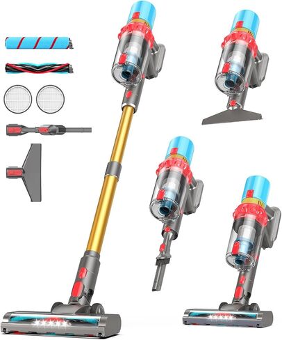 Cordless Vacuum Cleaner, 650W 60KPa Stick Vacuum with Smart Touch Display, Up to 75 Mins Runtime, 2.5H Fast Charge, Anti-Tangle V Brush, Portable Vacuum Cleaner for Home, Pet Hair, Hardwood and Carpet in Kuwait