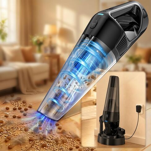 26000Pa Powerful Handheld Vacuum Cordless: 15-Min Quick Cleaning 120㎡ Rooms Portable 3H Fast Charging Dock 18-36 Min Runtime Brushless Motor - 1000mL Dust Cup One-Touch Emptying for Debris Pet Hair in Kuwait