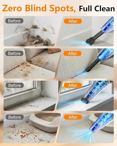 26000Pa Powerful Handheld Vacuum Cordless: 15-Min Quick Cleaning 120㎡ Rooms Portable 3H Fast Charging Dock 18-36 Min Runtime Brushless Motor - 1000mL Dust Cup One-Touch Emptying for Debris Pet Hair in Kuwait