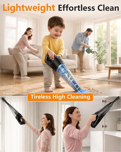 26000Pa Powerful Handheld Vacuum Cordless: 15-Min Quick Cleaning 120㎡ Rooms Portable 3H Fast Charging Dock 18-36 Min Runtime Brushless Motor - 1000mL Dust Cup One-Touch Emptying for Debris Pet Hair in Kuwait