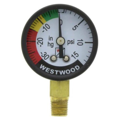 WESTWOOD F100-14 F.L.I. Color Coded Vacuum Gauge 1/8" NPT Bottom Mount 0" - 30" in Kuwait