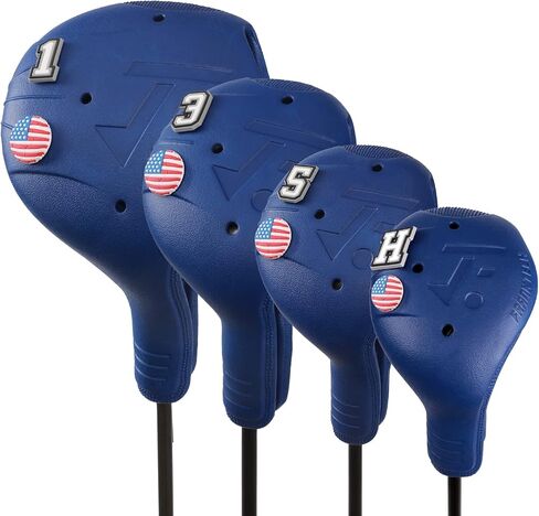 Golf Club Covers 4pcs and 25pcs Pet Pins, Plastic Golf Head Covers for Driver Fairway Woods Hybrid, Driver Headcover Fit All Right-Handed Golf Clubs, Easy On Off, Washable, Funny in Kuwait