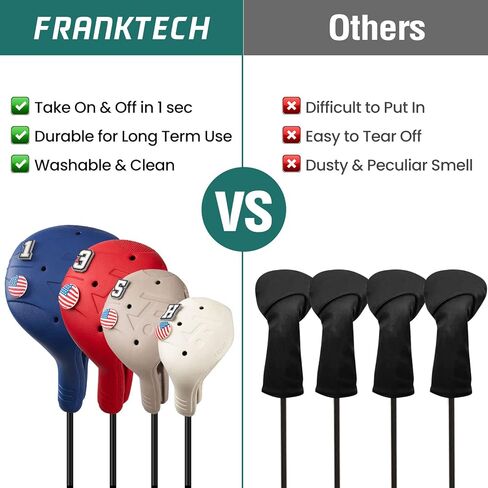 Golf Club Covers 4pcs and 25pcs Pet Pins, Plastic Golf Head Covers for Driver Fairway Woods Hybrid, Driver Headcover Fit All Right-Handed Golf Clubs, Easy On Off, Washable, Funny in Kuwait