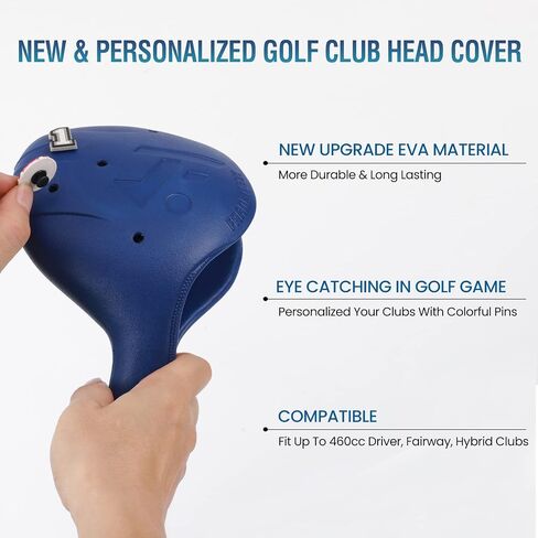 Golf Club Covers 4pcs and 25pcs Pet Pins, Plastic Golf Head Covers for Driver Fairway Woods Hybrid, Driver Headcover Fit All Right-Handed Golf Clubs, Easy On Off, Washable, Funny in Kuwait