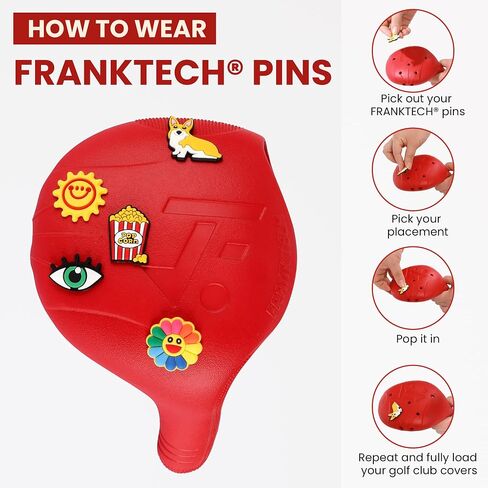 Golf Club Covers 4pcs and 25pcs Pet Pins, Plastic Golf Head Covers for Driver Fairway Woods Hybrid, Driver Headcover Fit All Right-Handed Golf Clubs, Easy On Off, Washable, Funny in Kuwait